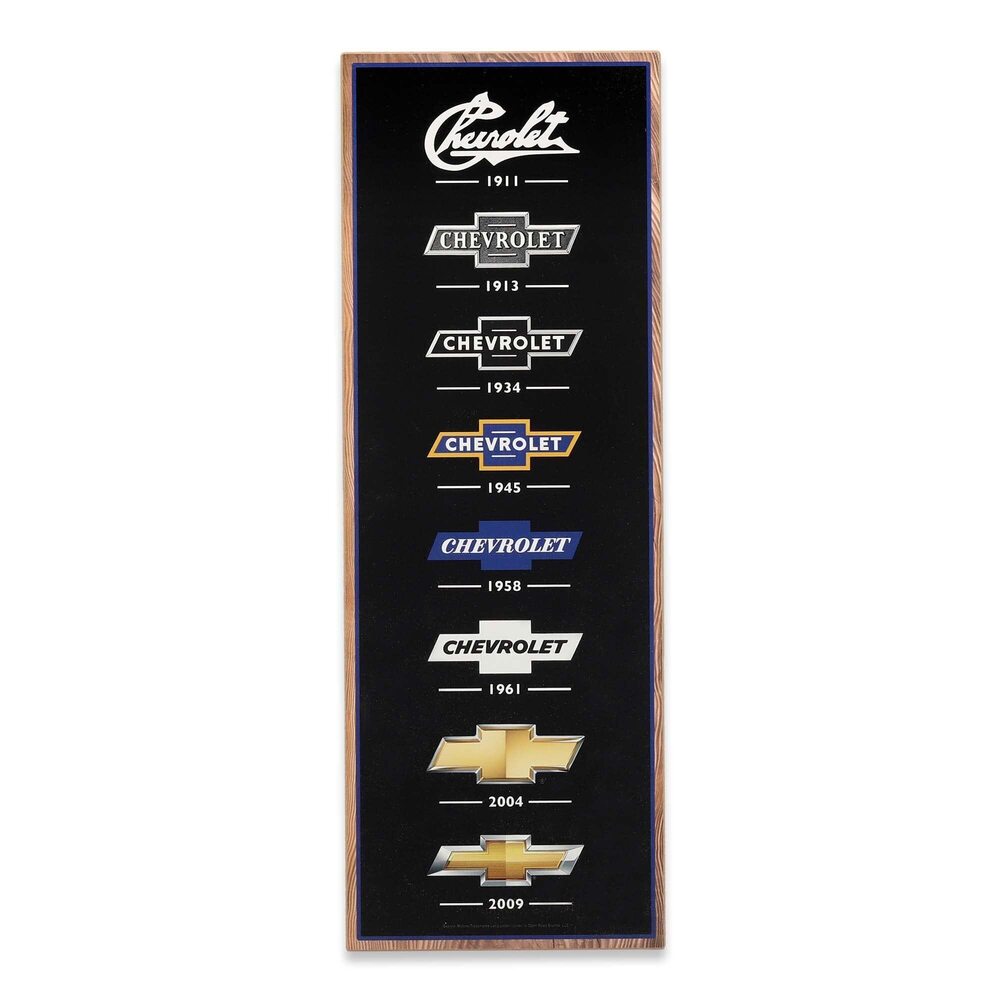 6219 Chevrolet Logo Evolution Vertical Wood Wall Decor - Large Chevrolet